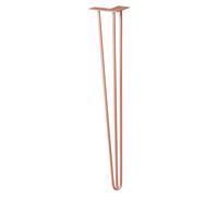 WAGNER Gamba per mobili/Gamba per tavolo/Piede per mobili - HAIRPIN LEG - stile retrò - acciaio rivestito rame, 12 x 12 x 71 cm, gamba inclinata, con piastra a vite integrata - 12827401