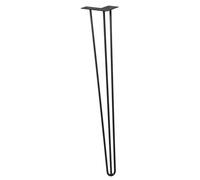 WAGNER Gamba per mobili/Gamba per tavolo/Piede per mobili - HAIRPIN LEG - stile retrò - acciaio rivestito nero, 12 x 12 x 71 cm, gamba inclinata, con piastra a vite integrata - 12827101