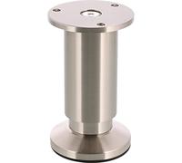 WAGNER gamba per mobili/Piede per mobili/Piede regolabile - DESIGN - Ø 40/60 x 100-120 mm, regolabile, acciaio inox look nickel opaco, incl. piastra di avvitamento Ø 60 mm - 12037001