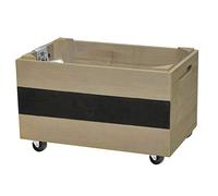 Wagner GreenFAMILY - Aiuola Mobile per Piante - HerbBOX - Legno Massiccio, FSC®, Tortora, 39 x 24 x 20 cm, 4 Ruote, Campo di etichettatura, Portata 50 kg - 25023001