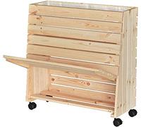 Wagner GreenFAMILY - Aiuola rialzata Mobile - GreenBOX M - Legno massello, FSC®, Naturale, 79 x 80 x 33/23 cm, 4 Ruote, 2 Freni, sportello per riporre Le Piante, Borsa per Piante Inclusa - 25012101