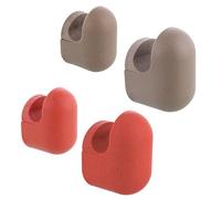 WAGNER - hooks4home - ganci da parete di design PILL Set di 4 pezzi - 51 x 32 x 37 mm e 76 x 47 x 55 mm, plastica organica riciclata, grigio/rosso corallo - Made in DE - 17042124