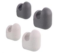 WAGNER - hooks4home - gancio da parete di design PILL Set di 4 pezzi - 51 x 32 x 37 mm & 76 x 47 x 55 mm, plastica organica riciclata, nero/grigio chiaro - Made in DE - 17041124