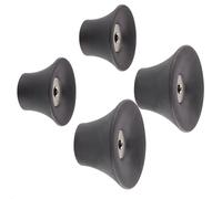 WAGNER - hooks4home - Set di ganci da parete di design TULIP 4 pezzi - Ø 38 x 24 mm e Ø 50 x 30 mm, plastica e acciaio zincato, nero - 17030024