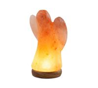 Wagner Life Lampada di sale Angelo piccolo, base in legno, connessione USB, ambra Wagner Life