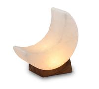 Wagner Life Lampada in cristallo di sale Mond white line USB, base in legno, bianca Wagner Life