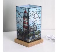 Wagner Life lampada LED da tavolo a LED Art Light Faro, base in legno, acrilico, colorata Wagner Life