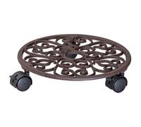 Wagner Carrello per Piante Antik Ø 29 x 6,5 cm I Carrello per Fiori e Piante per Interni ed Esterni, Rame I Portavaso in ghisa con 2 Freni I Portata 50 kg - 20092501