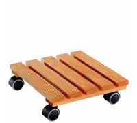 Wagner Design Yourself Carrello per Piante Country 28x28x8cm, Carrello per Fiori per Interni, Castagno, Tavoletta Antiscivolo,Portavaso in Legno massello FSC,Ruote, Portata 100kg, Made in EU-20020201