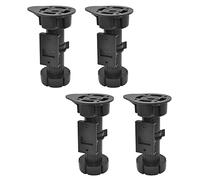 WAGNER Piedini da cucina/Piedini per mobili/Set da 4 piedini regolabili - in plastica, nero, diametro Ø 46 x 100-120 mm con piastra a vite - 12039500