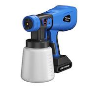 Wagner - Pistola a spruzzo elettrica da 18 V per verniciatura/esterni, con batteria da 1500 mAh e caricabatterie, 4 ugelli/3 modelli e valvola regolabile, con guanti
