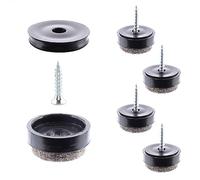 Wagner QuickClick® 16791099 - Set di 4 feltrini da avvitare, 4 x base + vite + inserto scorrevole intercambiabili, in feltro di lana Ultrasoft Slim - Diametro Ø 17 mm - Made in Germany