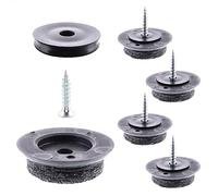 Wagner QuickClick® 16791299 - Set di 4 feltrini da avvitare, 4 x base + vite + inserto scorrevole intercambiabili, in feltro di lana Ultrasoft Slim, diametro 25 mm, prodotto in Germania