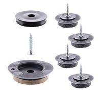 Wagner QuickClick® 16791599 - Set di 4 feltrini da avvitare, 4 x base + vite + inserto scorrevole intercambiabili, in feltro speciale SYNO Slim - Diametro Ø 25 mm - Made in Germany