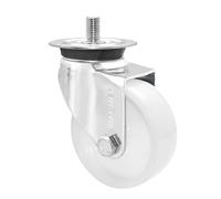 Wagner Rotella girevole Ø 75 mm, altezza 100 mm, acciaio zincato, bianco, piastra con filettatura M10 x 17, portata 60 kg, 03208101