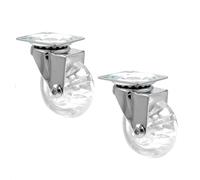 WAGNER Route girevoli design - SKATERWHEEL - Set da 2 - ruota trasparente, alloggiamento altamente lucidato, diametro 50 mm, incl. piastra da avvitare, portata 40 kg - 03108502