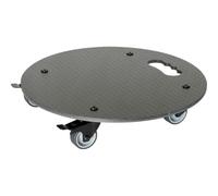 Wagner Rullo per Piante HPL, Nero, Ø 38 x 7,5 cm, Rullo per Fiori per Esterni e Interni, con 2 Supporti totali, Portata 100 kg, Prodotto in Germania - 20063001