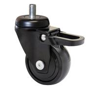 WAGNER Ruota girevole ultra-turnable 360° - 3C - ruota da trasporto/ruota per mobili - nero, battistrada morbido, con vite di fissaggio 10 x 16 mm, diametro Ø 50 mm, freno, portata 50 kg - 01235266