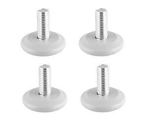 WAGNER Set di 4 piedini di livellamento rigidi Ø 37 mm, grigio, perno filettato M10 x 25 mm, feltrini per mobili, in plastica nera, diametro Ø 30 mm, incluso - Made in DE - 15424004