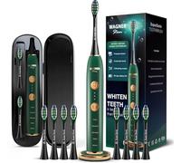 Wagner Stern Edizione WHITEN+. Spazzolino elettrico intelligente con sensore di pressione. 5 modalità di spazzolatura e 3 livelli di intensità, 8 testine morbide, custodia da viaggio premium.