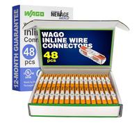 WAGO 221-2401 Inline Splicing Wire Connector Pack | 221 Series Lever Nuts Assortment with Case | Includes (48x) 221-2401