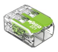 10 X 221-422 WAGO Verde 2-Way Compatto Leva Connettore 4mm ² 32A