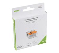 WAGO Terminali di collegamento 221-612 | 2 poli, fino a 6 mm², connettori per cavi COMPACT con leva per tutti i tipi di conduttori in tutto il mondo, sicurezza delle applicazioni confermata, 10 pezzi