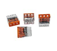 Wago 2273-203 - Morsetti di collegamento compatti, Ø 0,5 - 2,5 mm², 3 poli, colore: Trasparente/Arancione