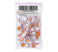 WAGO - 50 morsetti di collegamento 221-412, a 2 fili, con leva, forma piccola, 0,2-4 mm, trasparenti