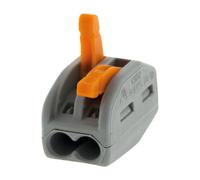 WAGO, Morsetto a leva serie 222, confezione da 5, 5 ingressi, compatibile con fili rigidi, semirigidi e flessibili da 0,08 a 4 mm², tensione 400 V, corrente 32 A, lunghezza di spelatura 9-10 mm