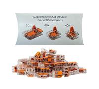 Wago Set di Morsetti 90 Pezzi Serie 221 Compact 2, 3 e 5 Poli 221-412 221-413 221-415 Arancione