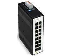 WAGO Switch industriale 852-1106, con 16 porte ETHERNET 10/100/1000 Mbit/s Autonegoziazione e LED diagnostici sul pannello frontale, supporta fino a 8000 indirizzi MAC assoluti
