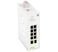 WAGO Switch industriale 852-1813 | con 8 porte ETHERNET 10/100/1000 Mbit/s autonegotiazione e diagnostica LED anteriori | 2 x slot SFP per fibra ottica | supporta Power over Ethernet