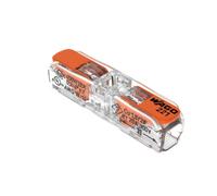 Wago, Terminali a leva longitudinale serie 221, confezione da 10, per cavi rigidi, semirigidi e flessibili da 0,2 a 4 mm², tensione 450 V, corrente 32 A, lunghezza di spelatura 11 mm