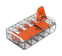 WAGO Terminali di collegamento 221-415 | 5 poli, fino a 4 mm², connettori per cavi COMPACT con leva per tutti i tipi di conduttori in tutto il mondo, sicurezza delle applicazioni confermata, 8 pezzi