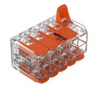 WAGO Terminali di collegamento 221-420 | 10 conduttori, fino a 4 mm², connettori per cavi COMPACT con leve per tutti i tipi di conduttori in tutto il mondo, sicurezza delle applicazioni confermata, 5