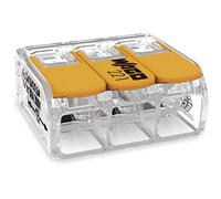 WAGO Terminali di collegamento 221-613 | 3 poli, fino a 6 mm², connettori per cavi COMPACT con leva per tutti i tipi di conduttori in tutto il mondo, sicurezza dell'applicazione, 8 pezzi