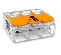 10 pezzi Wago 221-613 Morsetto di collegamento 3 conduttori con leva di comando 0,5-6 qmm esecuzione piccola, trasparente