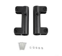 Wagon Cart Handle Fixings Plastic 12.5cm Black 2-Pack | High-strength plastic, 12.5x4.5cm size, black color, fits square tubes, includes screws nuts