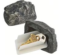 Wagoodter Pietra Falsa Nascondere Sasso per nascondere le chiavi, sasso impermeabile con aspetto di sasso imitato, con spazio interno per nascondere le chiavi, adatto per l'uso all'aperto (A)