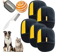 Wagwise Handschuhe, FellMagnet Handschuh - Tierhaarentferner, Fellhandschuhe Hund, Fellhandschuhe Fingerlos Katze, guanti statici per rimozione di vestiti, divani, tappeti (5 pezzi)