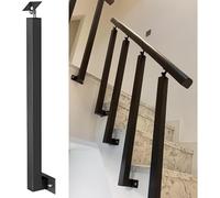 Wah Black Deck Banister Column Side Mount, Scale Balaustre, Post per Interni, Hotel, Balcone, Yard, Porch, House, Stair Spindle con Viti E Staffe Piatte, Black 5pack, 105cm/41.3in