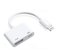 Wahbite - Adattatore AV digitale da Lightning a HDMI, convertitore audio AV 1080p, connettore per schermo Wahbite, compatibile con iPhone XR XS Max X 11 8 7 6 Plus a HD TV proiettore monitor (bianco)