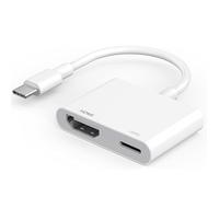 Wahbite Cavo Ale USB-C a HDMI 4K60Hz per iPhone 15, MacBook Pro Air, iPad Pro, USB 3.1 Tipo C AV digitale HDMI 2.0, compatibile con Samsung Galaxy S23, Pixel, XPS More, bianco, 0,1 m