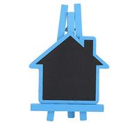 WAHEWUD 12 Pezzi Etichette per Piante in Legno a Forma di Casa Pennarelli da Giardino Mini Lavagna Etichette per Cartelli Decorativi Identificazione delle Piantine in Vaso Bacheca (casa blu)