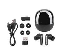 WAHEWUD Auricolari da gioco wireless 2,4 GHz e Bluetooth 5.3 Dongle USB C a bassa latenza ENC Microfono Dual Mode Musica di gioco Driver da 13 mm Custodia di ricarica da 400 mAh per PC (Nera)