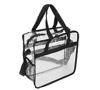 WAHEWUD Borsa tote trasparente, Borsa da viaggio portatile Borsa da viaggio trasparente di grande capacità Tracolla regolabile portatile Maniglia robusta, Pacchetto da toilette in