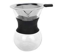 WAHEWUD Caffettiera in vetro Filtro in acciaio inox Set per caffettiera a goccia manuale Controllo completo Borosilicato non poroso Lavabile in lavastoviglie Caffettiera Filtro per (200 ml)