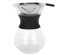 WAHEWUD Caffettiera in vetro Filtro in acciaio inox Set per caffettiera a goccia manuale Controllo completo Borosilicato non poroso Lavabile in lavastoviglie Caffettiera Filtro per (400ml)