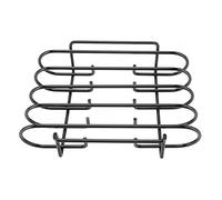 WAHEWUD Rastrelliera per Costole Porta-Costole per Barbecue in Ferro Portatile Compatto a 4 File per Fumatori e Campeggio